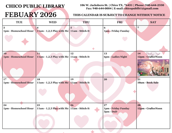 Program Calendar - February 2026